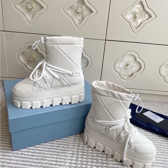 Prada White Winter & Rain Boots - Picture 4 of 9